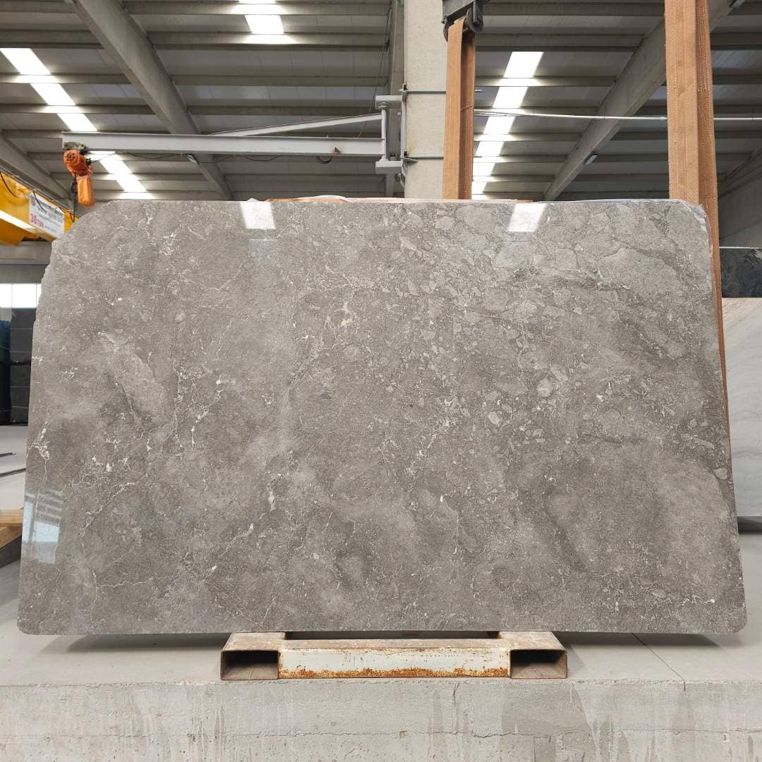 Tundra grey Polished limestone slab