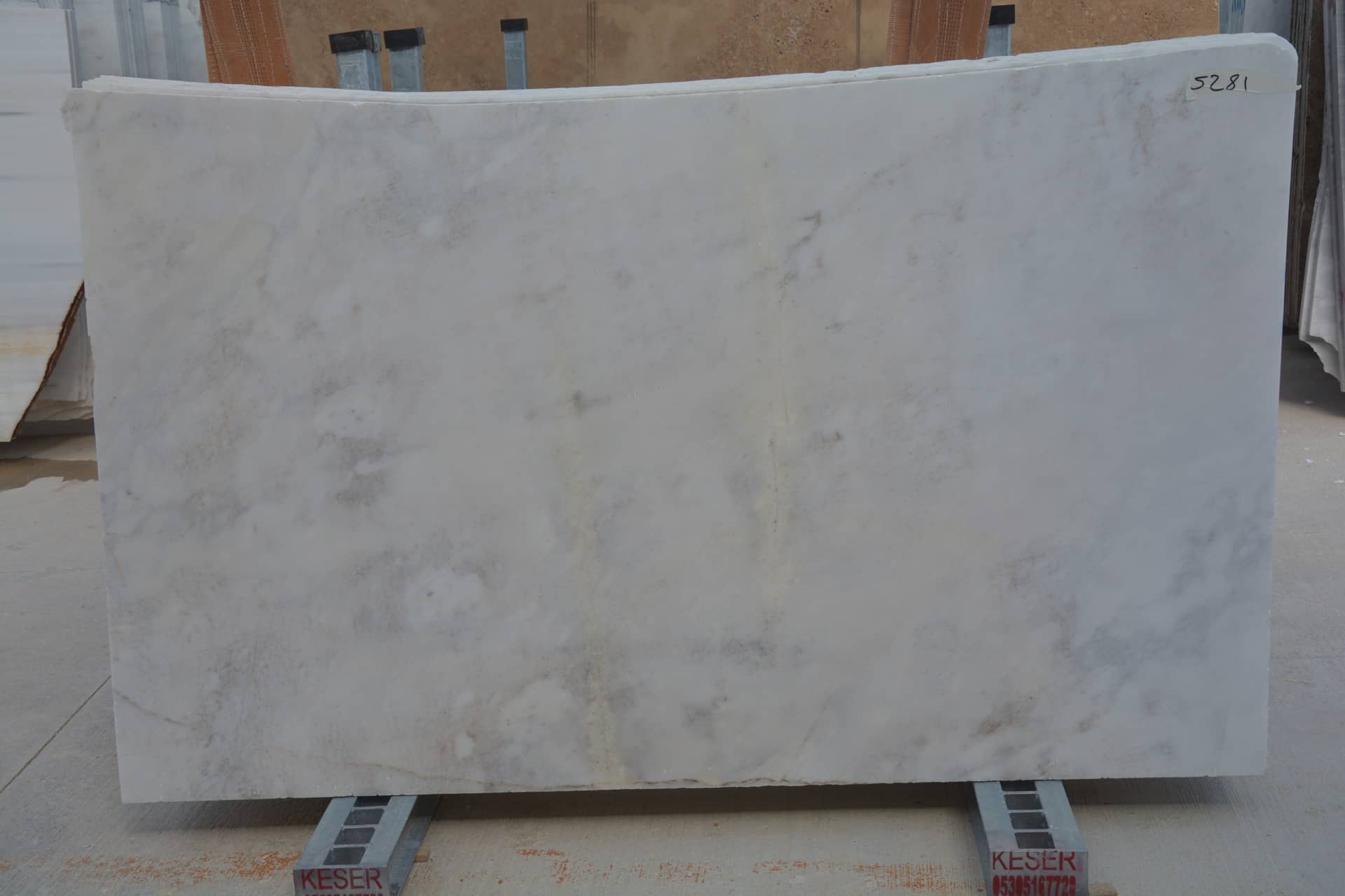 Afyon White Golden Gray polished marble slab