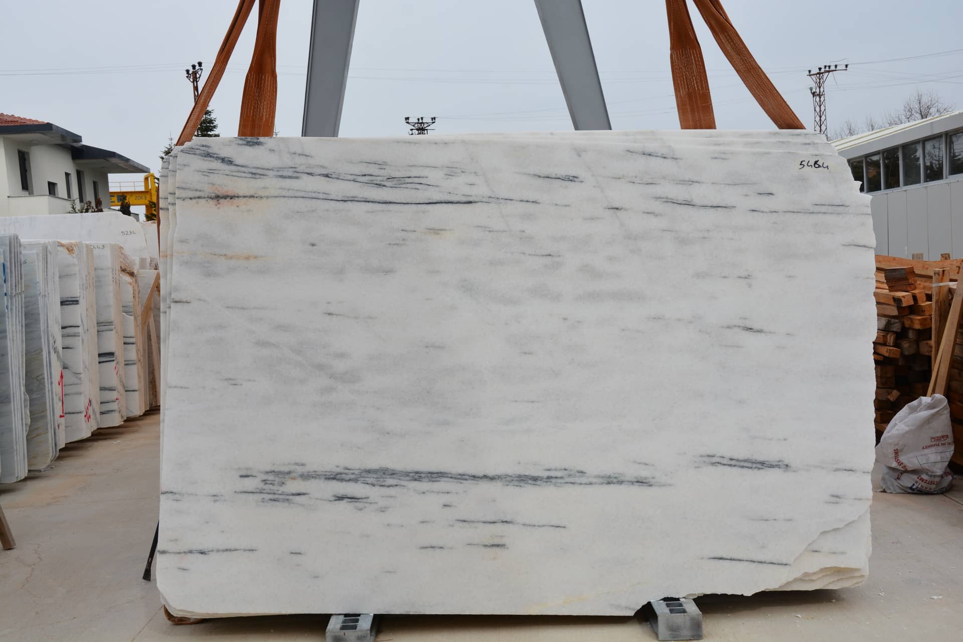 Metell polished marble slab
