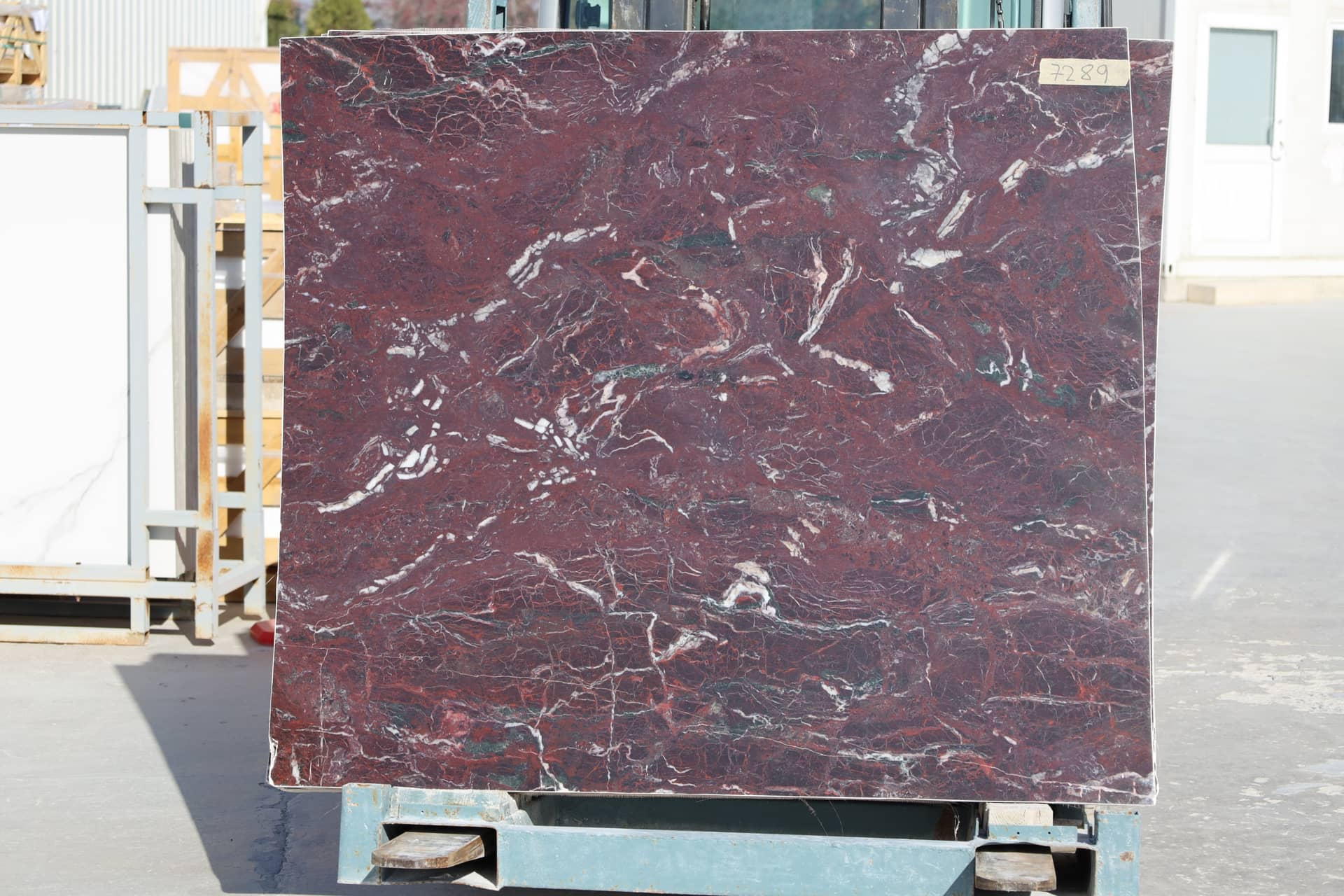 Rosso Levanto polished marble slab