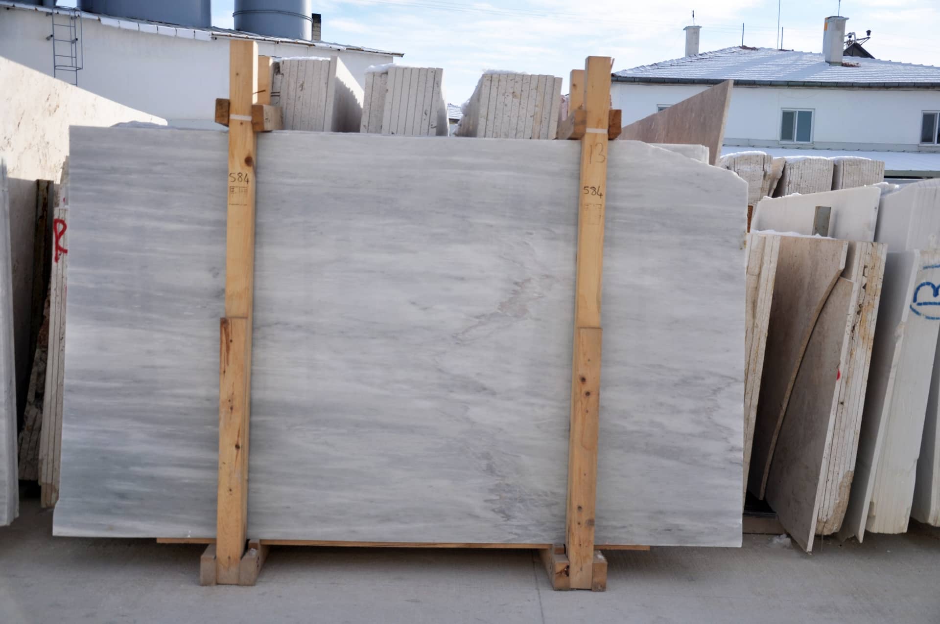 Ocean polished marble slab