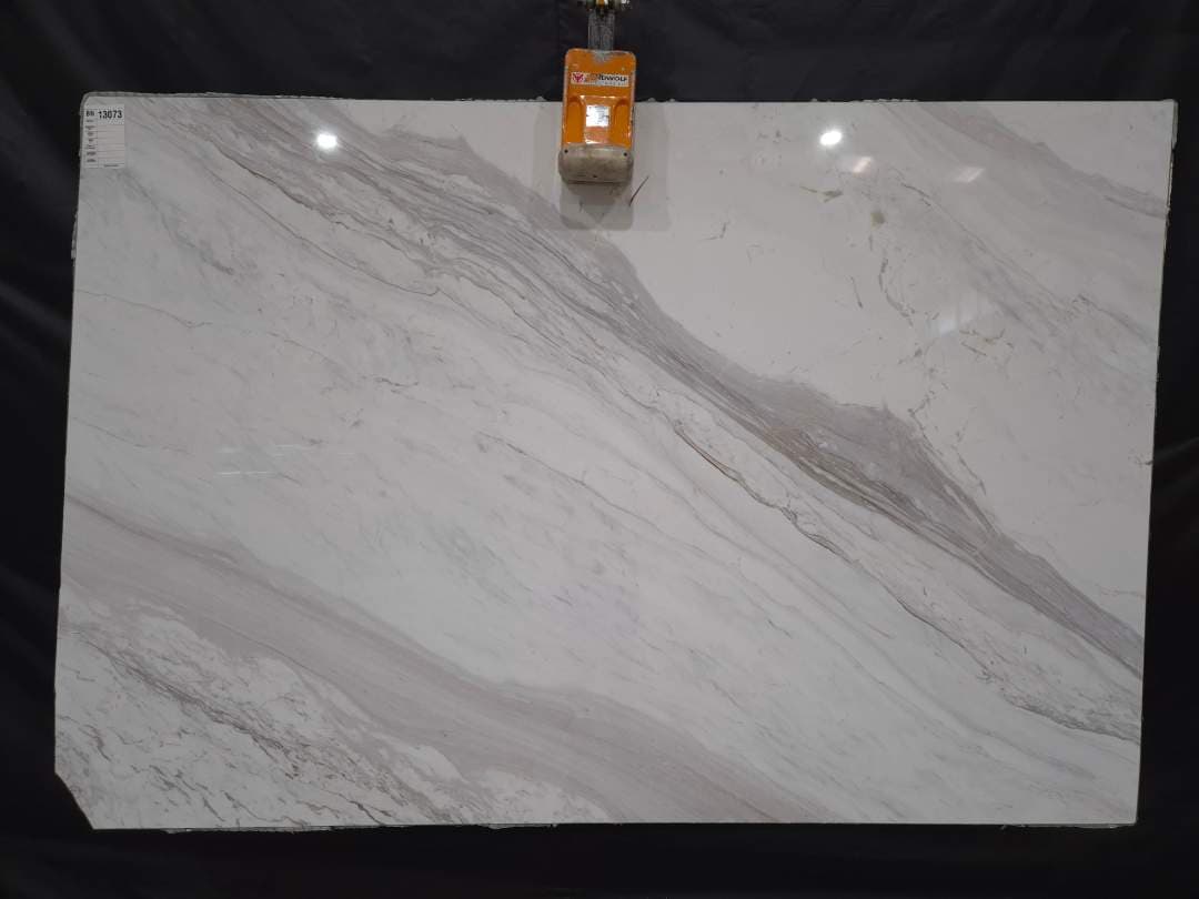 Volakas Polished marble slab in White