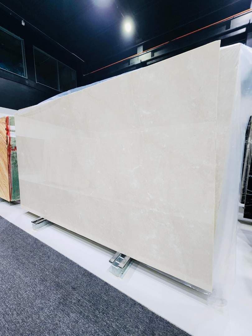 Dolce Cream Polished marble slab in Ivory