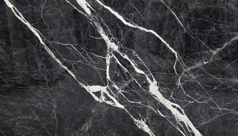 MONT BLANC Polished marble slab in Black
